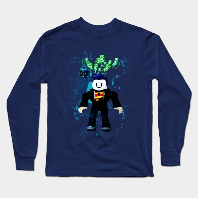 Roblox Boy Gamer Long Sleeve T-Shirt by sketchart